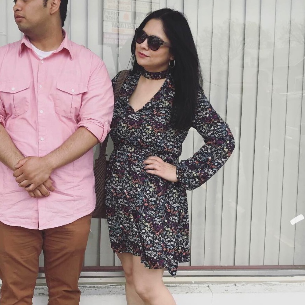 H & M Cute floral dress with choker